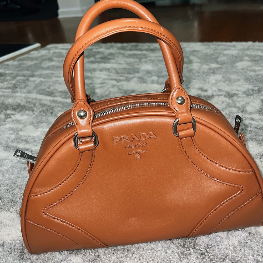 Brown Leather Prada Bag
